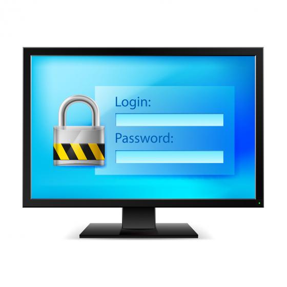 Illustrasjonsbilde computer med login
