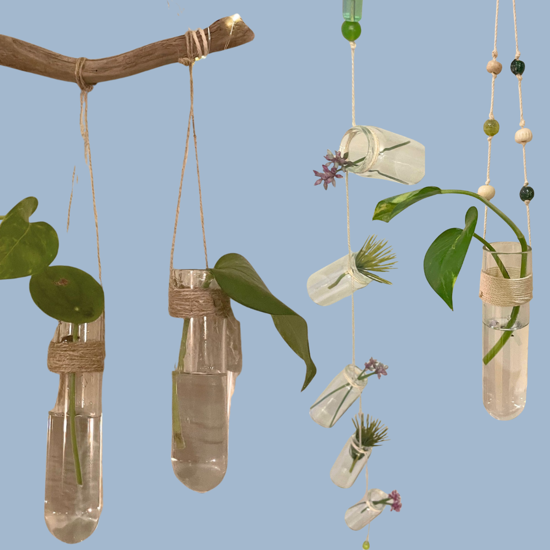 Illustrasjons-/bannerbilde for KREATIVT VERKSTED | Stiklinghengere av gamle prøveglass // Cutting hangers from old specimen jars