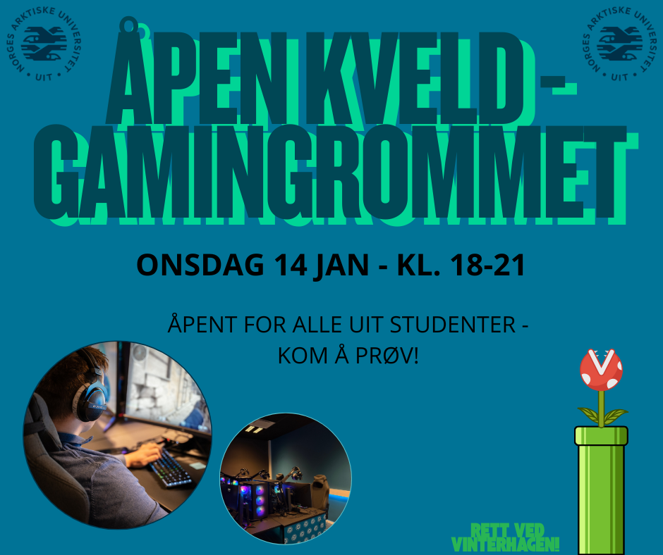 Illustrasjons-/bannerbilde for &Aring;pen kveld p&aring; E-sport/gamingrommet ved Campus Alta 