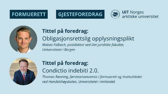 Illustrasjonsbilde for Gjesteforedrag innen formuerett med Matias Falbach og Thomas Rønning